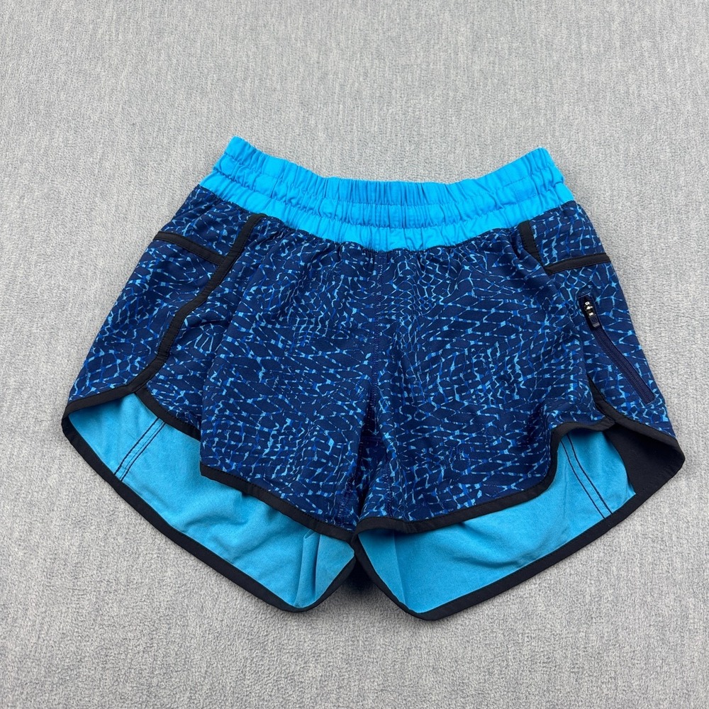 Lululemon Shorts Women 6 Blue Samba Snake Kayak Tracker Short III Running Active